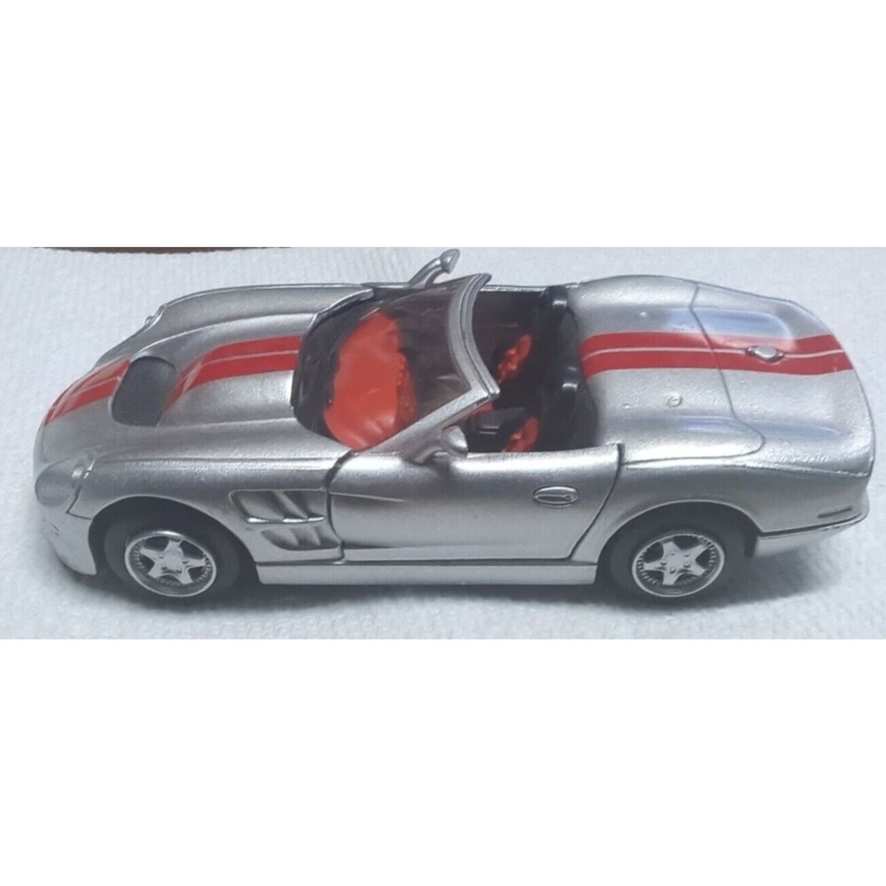 Vintage DieCast 2000 Shelby Series 1 Silver Red Stripe 1:32 Scale New Ray Brand